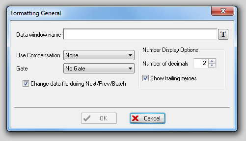 图 8.29  Formatting General Dialog for Data Grids (数据网格的一般格式化选项对话框)